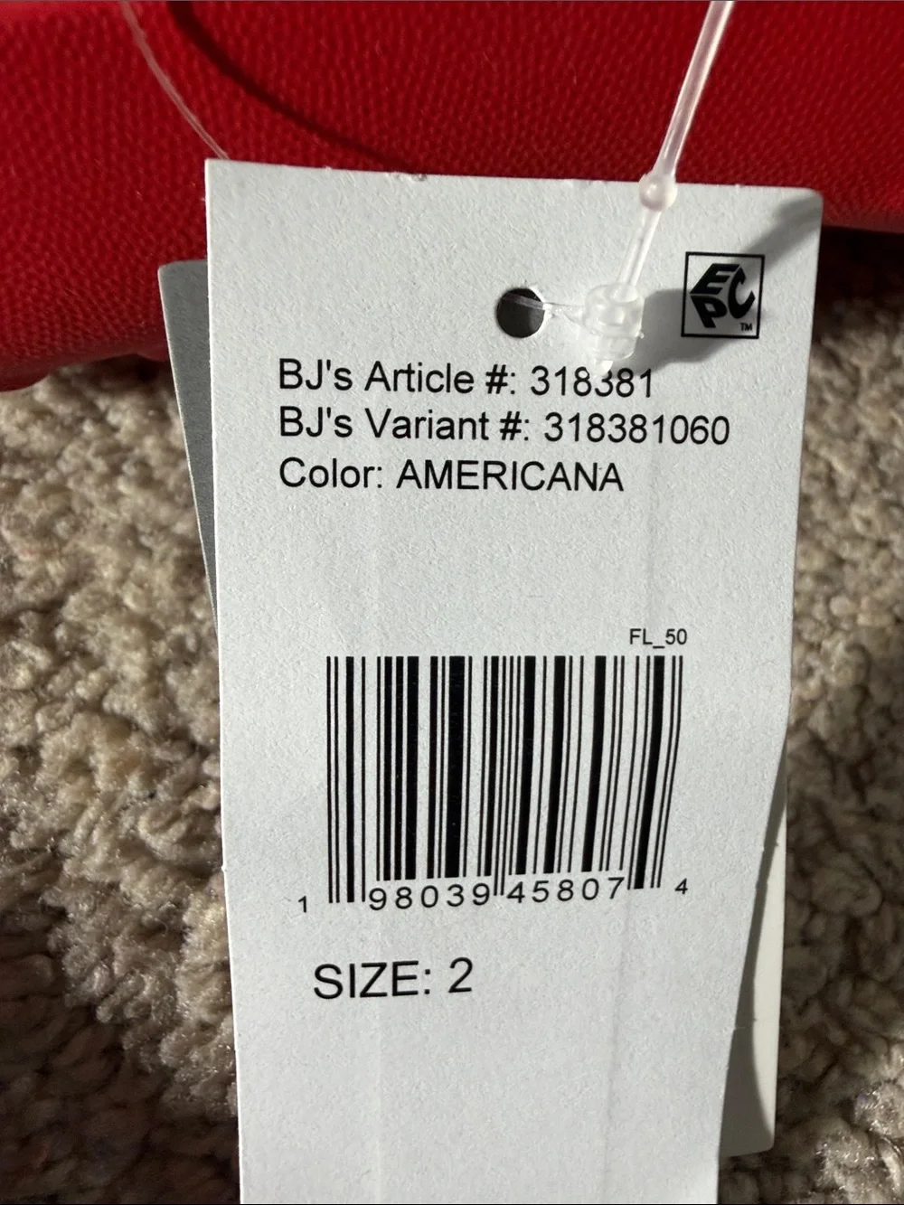 Kids Red Slip-Ons with American Flag Strap